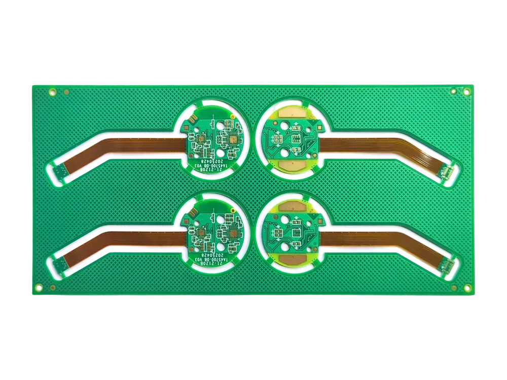 Rigid-flexible board：Hard board 4-layers-0.6mm+2-layers FPC-0.11mm